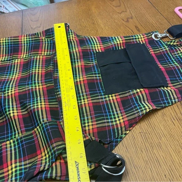 Hot Topic Rainbow Grid Utility Shortalls S - Picture 8 of 16